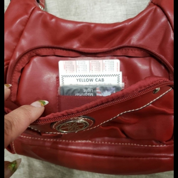 🆕️NWOT Red Shoulder Purse with a built-in wallet on front - Picture 5 of 15